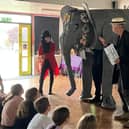 School children in Whitnash had an experience they will 'never forget' when they got a visit from Wilhelmina the elephant .