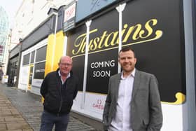 Bill Wareing (left) with Tom Milner outside Tustains’ new unit at Satchwell Court in Leamington