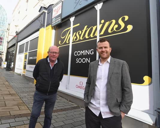 Bill Wareing (left) with Tom Milner outside Tustains’ new unit at Satchwell Court in Leamington