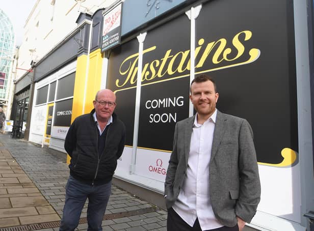 Bill Wareing (left) with Tom Milner outside Tustains’ new unit at Satchwell Court in Leamington