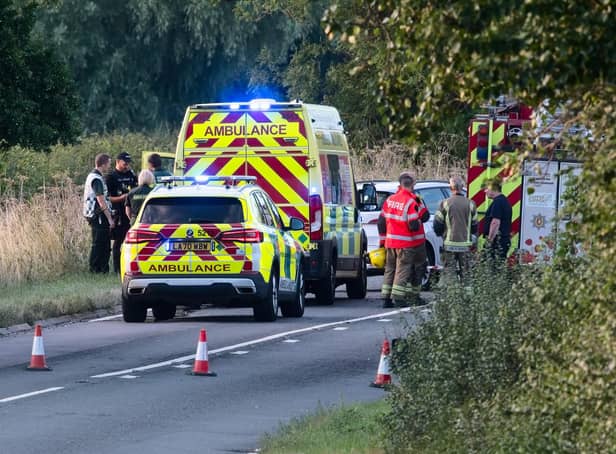 Emergency services were called to the collision at about 6.30pm after reports of a crash involving a car and motorbike at the junction of the A423 and Coventry Road in Long Itchington.