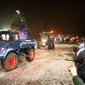 A Christmas convoy of more than 60 tractors and farm vehicles blazed a bright trail through south Warwickshire in aid of two local charities. Photo by Laurence Jones