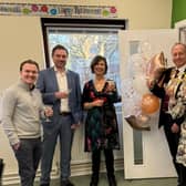 Helen Lewis has retired from North Warwick Insurance Services after working for more than 40 years. Picture shows Helen (third from left) with her colleagues and the Mayor of Warwick, Cllr David Skinner. Photo supplied