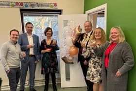 Helen Lewis has retired from North Warwick Insurance Services after working for more than 40 years. Picture shows Helen (third from left) with her colleagues and the Mayor of Warwick, Cllr David Skinner. Photo supplied