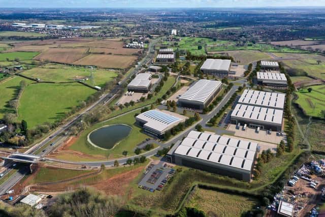 A CGI of proposed new employment space on a 52-acre industrial and logistics development site at Pickford Gate in the West Midlands.