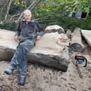 Last Saturday (November 19) Graham Jones was seen making more sculptures in Packmore’s Community Garden. Photo by Geoff Ousbey