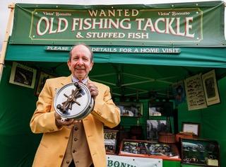 Antique fishing tackle collector Victor Bonutto celebrated his 35th year exhibiting at The Game Fair.