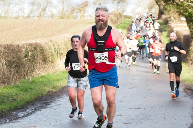 The half marathon started and ended at Warwick Racecourse and took runners through countryside roads