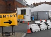 A Coronavirus testing centre in Dalston, east London. There were a further 6,042 lab-confirmed cases of coronavirus in the UK as of 9am on Saturday, taking the overall number to 429,277. A further 34 deaths were recorded.