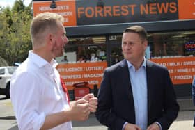 Wes Streeting (right) talks to John Slinger