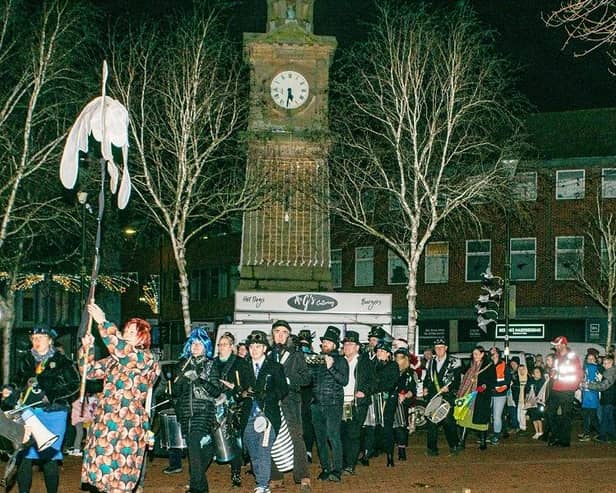 Town centre is alive with sound and colour for lantern parade.