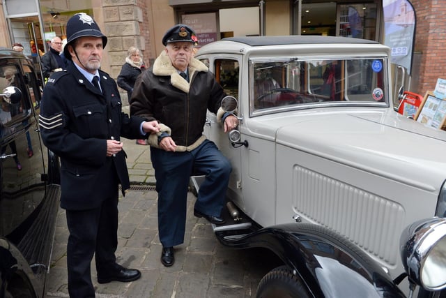 David Adams and Adrian Bacon with his 1933 Austin.