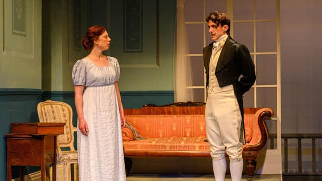 'Mutual disdain gradually gave way to love': Gwen Davis as Elizabeth Bennet and Chris Bird as Mr Darcy (photo: Peter Weston)