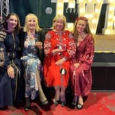 Gala organisers Kym Bromley (second from the left) and Anna Nepip-Frankis (third from the left) with other members of Rugby Ukrainian Community.