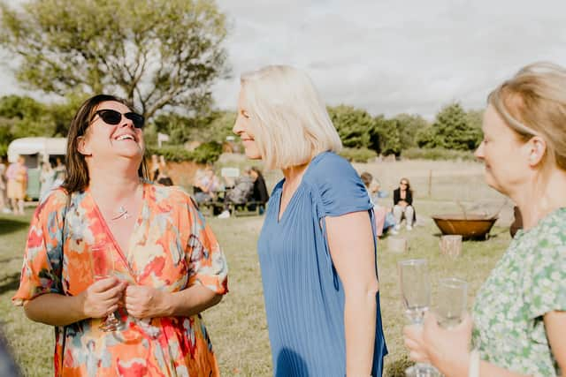 Florist Suzanne Evetts with fellow winners from Warwick House. Photo by Faye Green