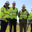 Representatives from DM Kineton, Algeco, VIVO and DIO at the groundbreaking of a new accommodation block at DM Kineton (Crown Copyright)