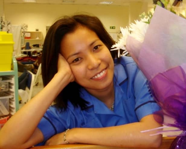 Nurse and mum-of-three Rose Fuentebaja, 40, had been in hospital for a week when she suffered a cardiac arrest and died in June 2017. _hoto: Hudgell Solicitors / SWNS).