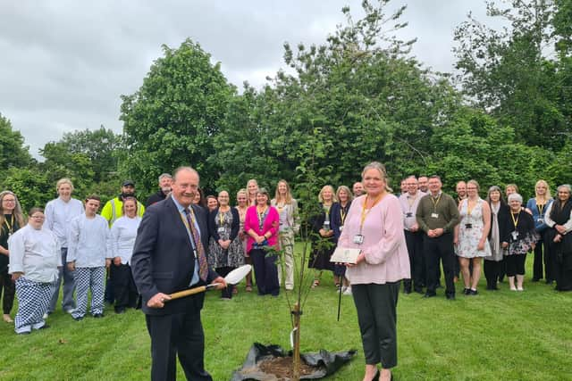 Tree planting at WCG's Royal Leamington Spa College. Picture submitted.