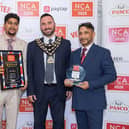 Nissa and Shahid Ahmed, with Mayor of Swanley Cllr Michael Horwood and Iftie Ahmed at the National Curry Awards. Picture supplied.