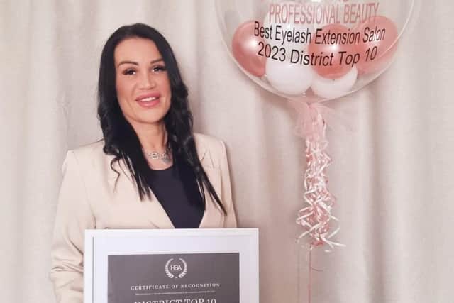 Katy Mckeown’s Ti Amo Bella Professional Beauty based was shortlisted to district top ten, and then went through to the regional finals - where the business finished seventh in the Best Eyelash Extension Salon category in the West Midlands.