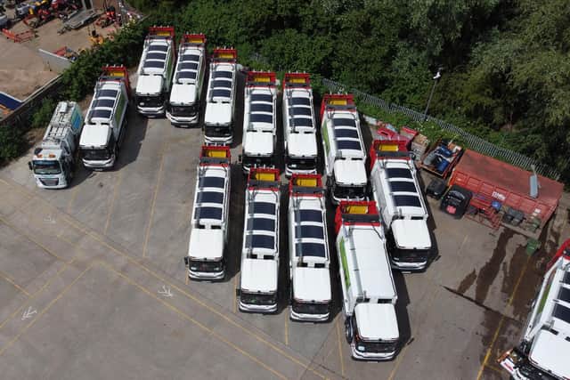 The solar mats on WDC's refuse and recycling vehicles.