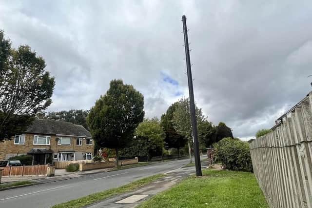 The old tech route to new technology... one of the poles in Alwyn Road.