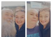 Before and after: Kev with daughter Melinda.