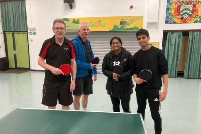Left to right: Dave Hawker and Guy Ashworth (Eathorpe) Keerthi Bakthisaran and Mans Krishnan (Church) during the Eathorpe G  v Free Church O aet the top of the table  in Division D.