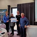 Sophie Tobin, the West Midland’s regional manager from Sported, was presented with a mock cheque for £3,800, representing the money raised since the beginning of November and another £1,000 was raised on the golf day itself. Photo supplied