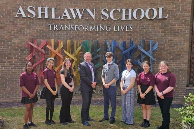 Ashlawn School Principal, Paul Brockwell, with students