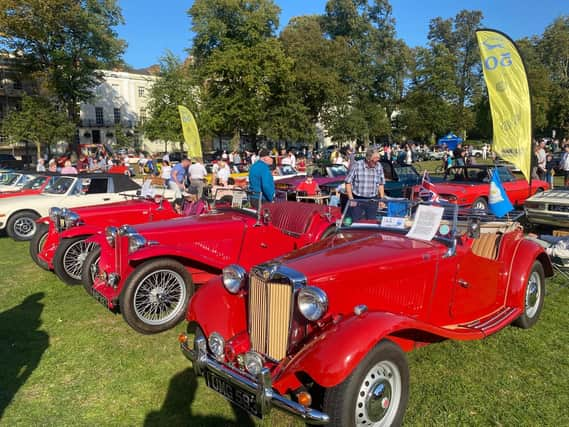 Classic cars in the Pump Room Gardens at last year’s show. Picture supplied.