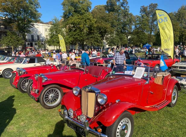 Classic cars in the Pump Room Gardens at last year’s show. Picture supplied.