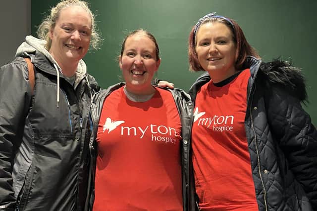 Raising money for Myton - Celaine Cave, Claire Pinks and Samantha Hill.