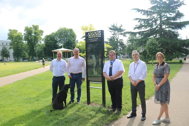 From left to right Cllr Liam Bartlett (WDC), Cllr Andrew Day (WDC), Mayor of Leamington Spa Cllr Nick Wilkins, Mark Brightburn (WDC) and Sarah Windrum (CWLEP). Picture submitted.