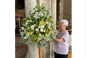 Val King, one of the members of the St Mary's flower team. Photo supplied
