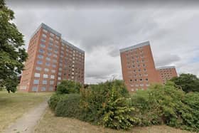 The landmark towers at Rounds Gardens. Photo: Google Street View.