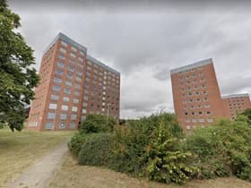 The landmark towers at Rounds Gardens. Photo: Google Street View.
