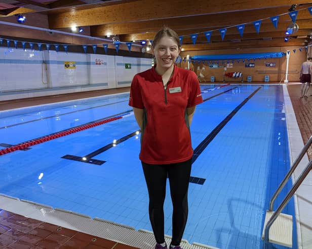 Southam teenager Alisha Zadziorska-Brown has become a fully-qualified swim teacher – in a bid to ensure youngsters don’t get into trouble in water as she did as a child. Picture submitted.