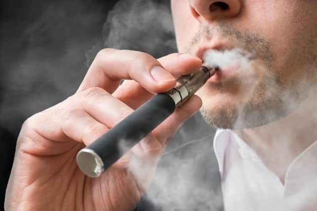 Stock image of vaping. Concerns have been raised by teachers and councillors about young people and school children using e-cigarettes in Calderdale