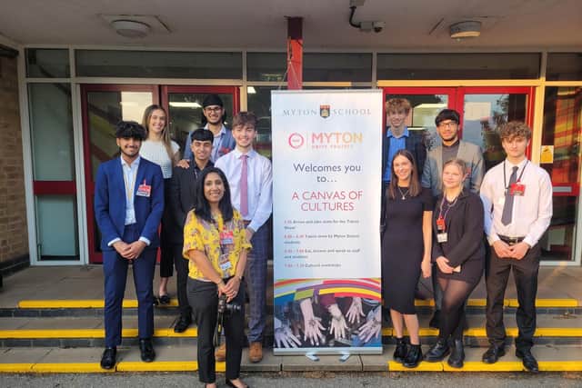 Sixth Form business studies and economics students at Myton School recently held an event to celebrates the community's cultural diversity. Photo supplied