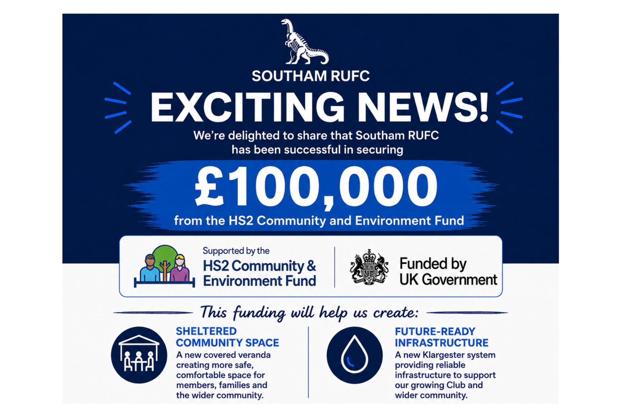 Southam Rugby Club secures £100k HS2 grant to improve community facilities