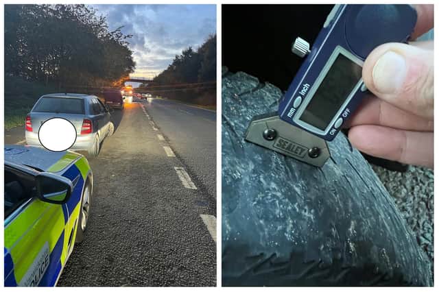 Checks showed that the driver was not covered on the insurance - and a closer look at the vehicle also revealed that the front near side tyre was worn beyond the legal limit.