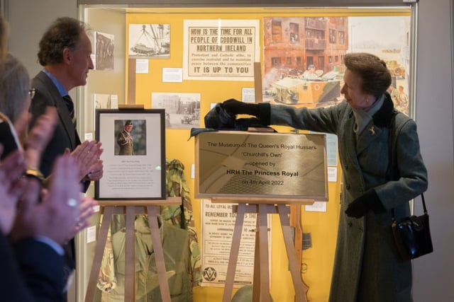 HRH Princess Anne officially opened The Queen's Royal Hussars Museum in Warwick on April 4. Photo by Regimental photographer, Trooper Turner