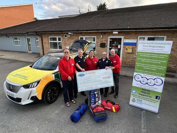 Lutterworth First Responders received a donation towards their lifesaving equipment.