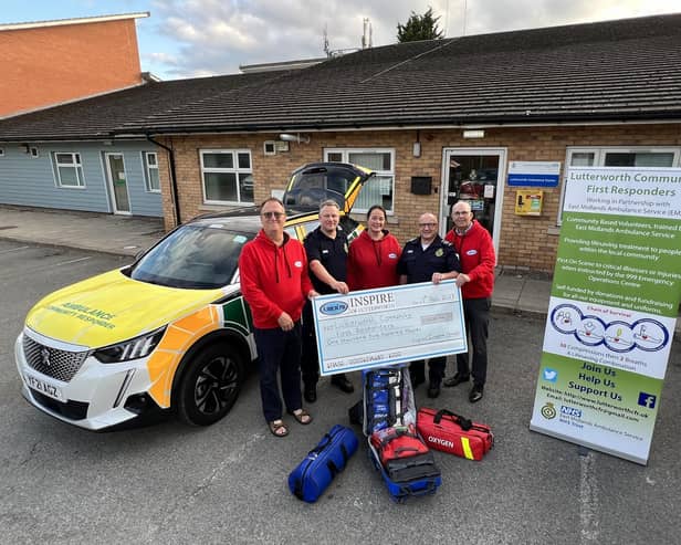 Lutterworth First Responders received a donation towards their lifesaving equipment.