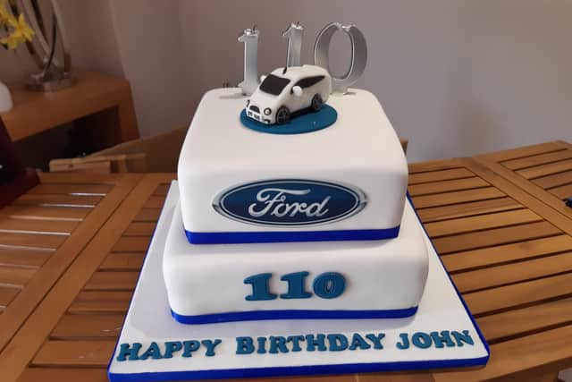 John Farringdon's 110th birthday cake.