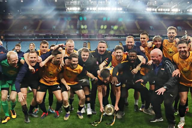 Leamington rounded-off last season by winning the Birmingham Senior Cup - now they're starting pre-season games ahead of their National League North campaign  PICTURE BY SALLY ELLIS