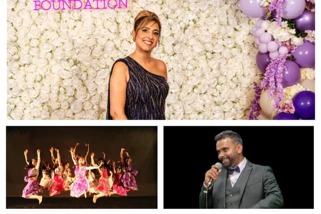 The fundraising event will be taking place in Warwick in May. Top photo shows: Sharon Luca-Chatha who founded the Luca Foundation, bottom left shows the Bollywood Dreams Dance Company and bottom right shows singer Brij Kumar. Photos supplied