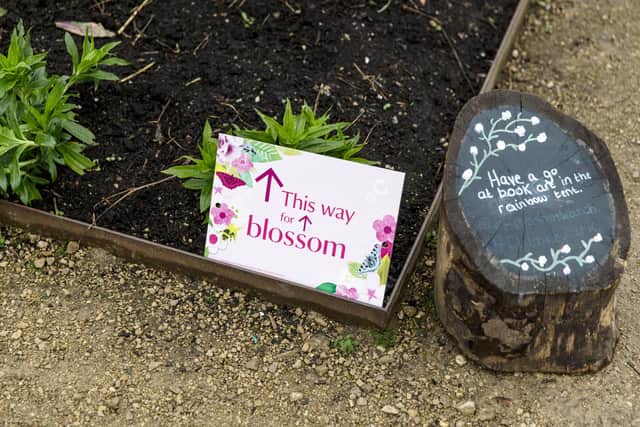 Blossom festival signage in the Walled Garden at Clumber Park, Nottinghamshire. Photo by National Trust Images/Annapurna Mellor