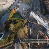 A 12,600 tonne bridge was slid into place over the M42 in Warwickshire, in what engineers described as a 'world first'. Photo supplied